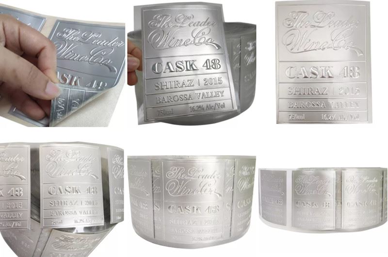Matte Silver Embossed Sticker Labels